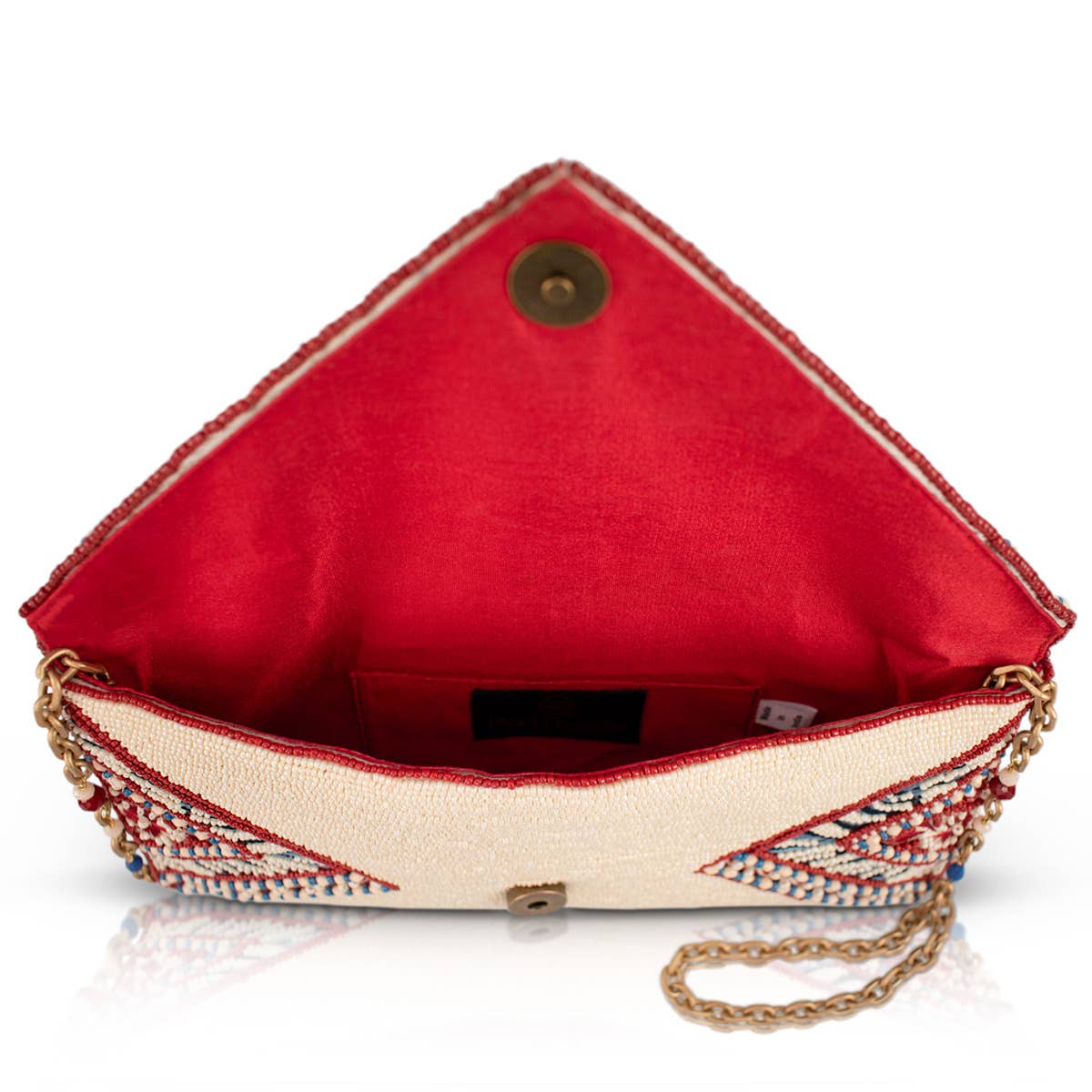 Mary Frances Tied & True Red and Blue Beaded Bandana Inspired Crossbody