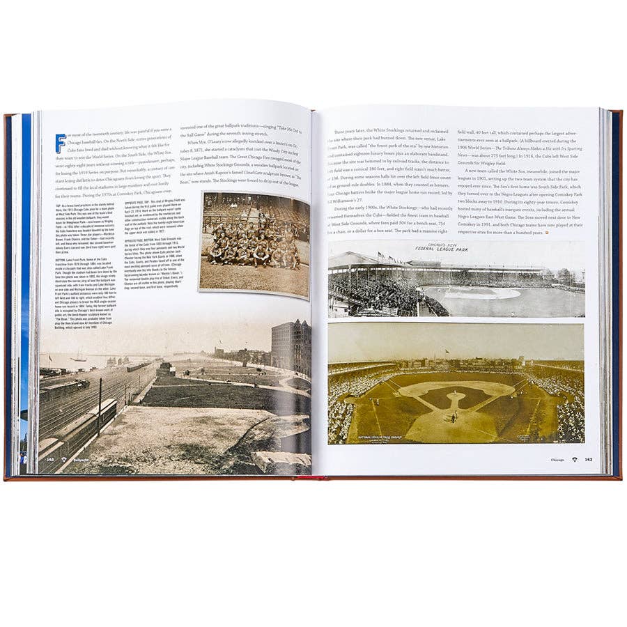 Graphic Image "Ballparks Past and Present" Leather Bound Book