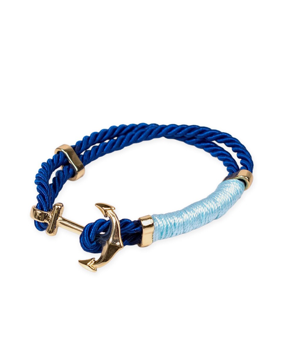 Royal Standard Anchor Rope Bracelet Blue 8”