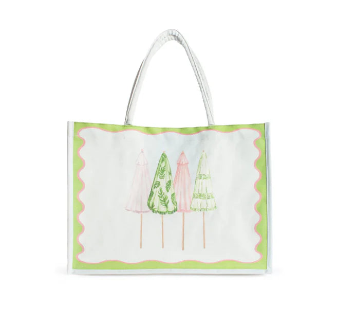 Royal Standard Riviera Tote (White/Green/Pink) 19x14x7.5