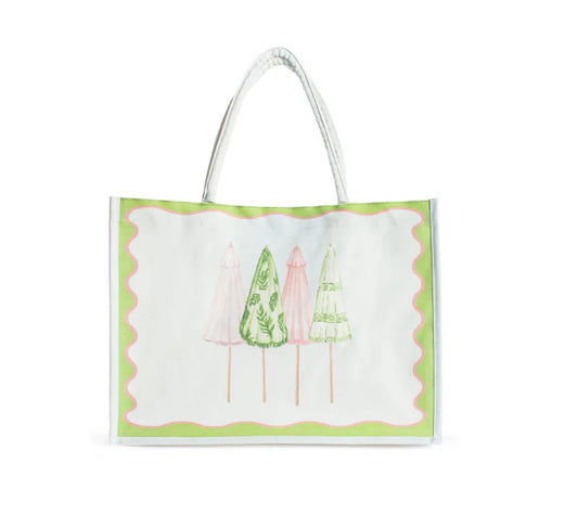 Royal Standard Riviera Tote (White/Green/Pink) 19x14x7.5