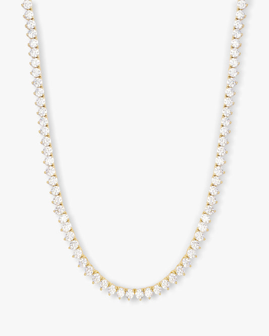 Melinda Maria Mama Not Your Basic Tennis Necklace, Gold/White, 18"