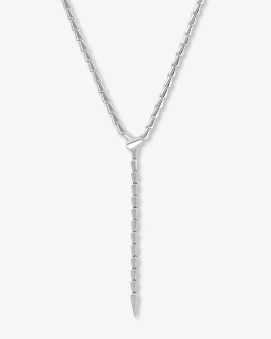 Melinda Maria Serpent Lariat Necklace, Gold, Silver