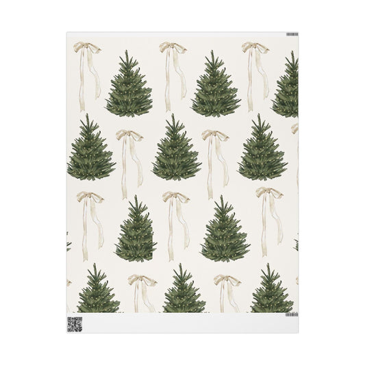 Silent Night Evergreen Gift Wrapping Paper