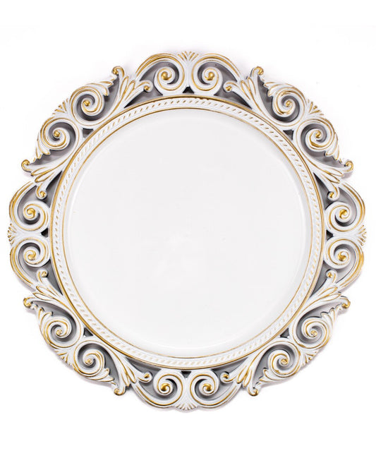 Royal Standard Via Delle Vite Charger Soft White/Gold, 13"