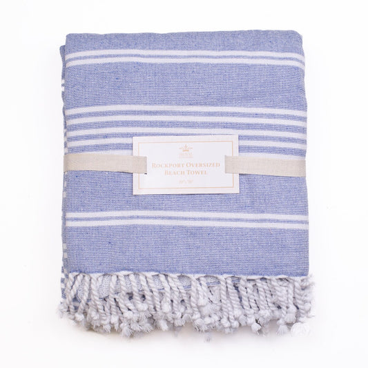 Royal Standard Rockport Oversized Beach Towel (Blue/White) 39x70