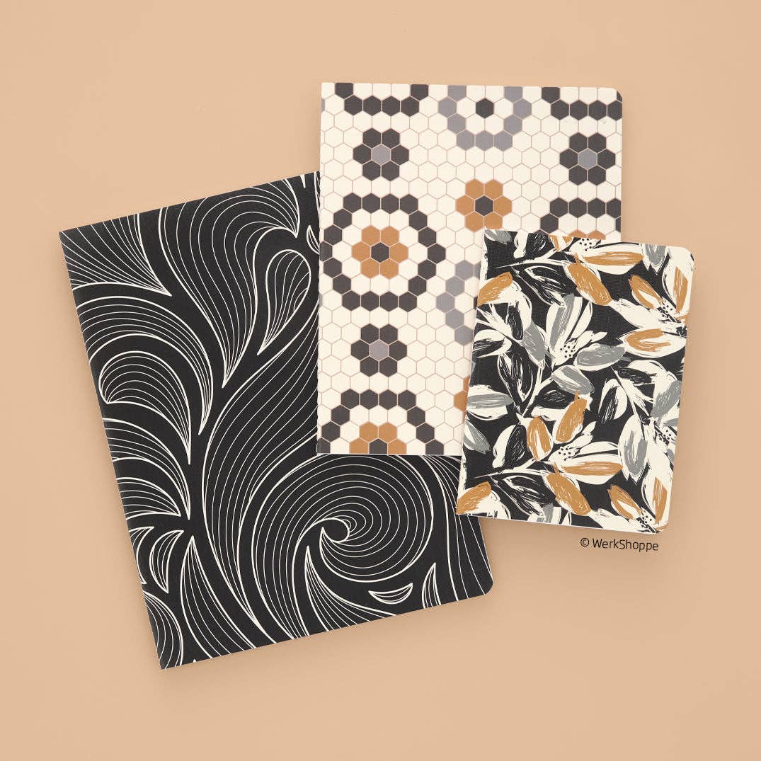 Werkshoppe's Leaf Tiles Stitched Notebook Set