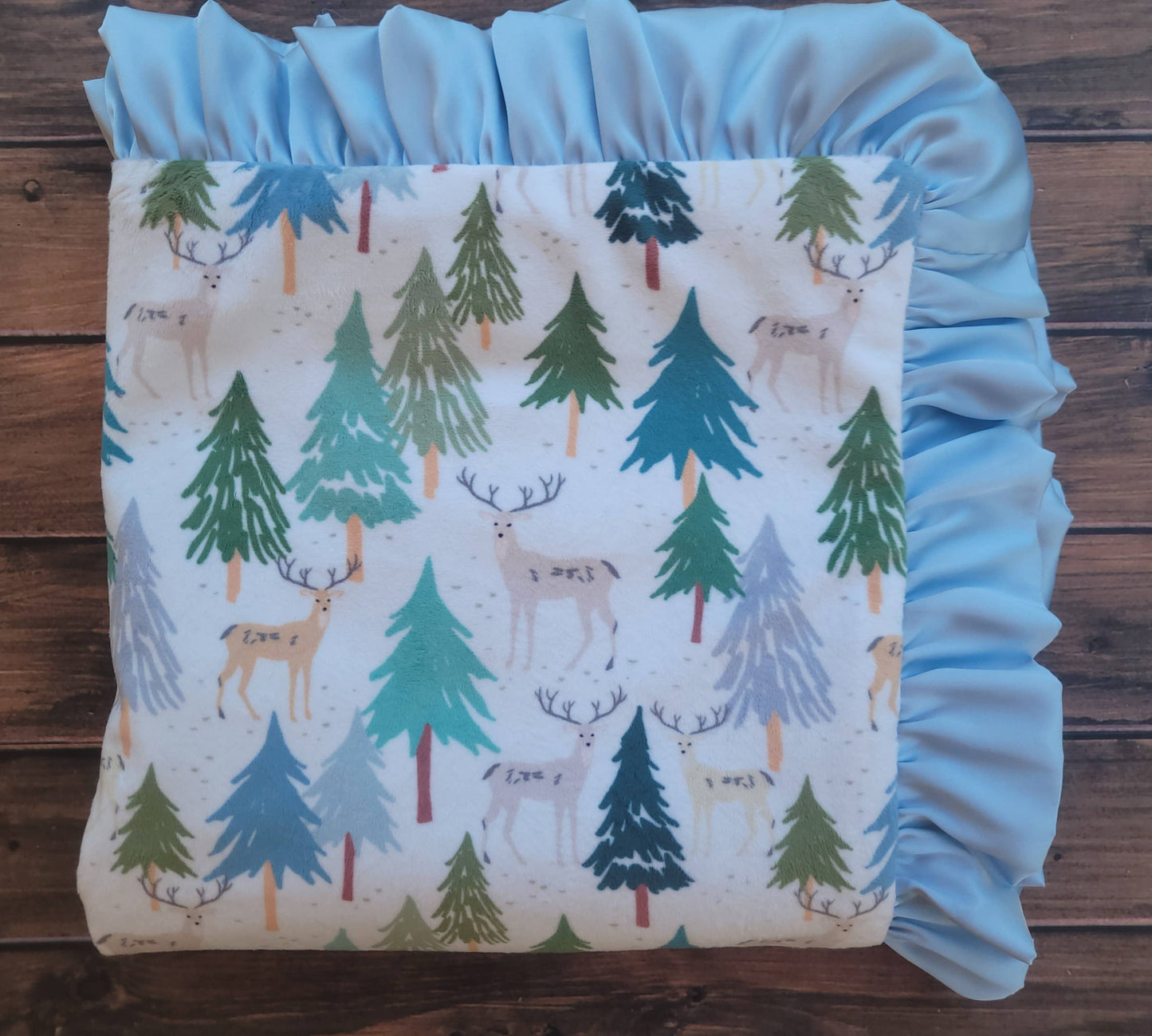 Cuddle Couture Deer & Pines Minky Blanket (Car Seat Size)