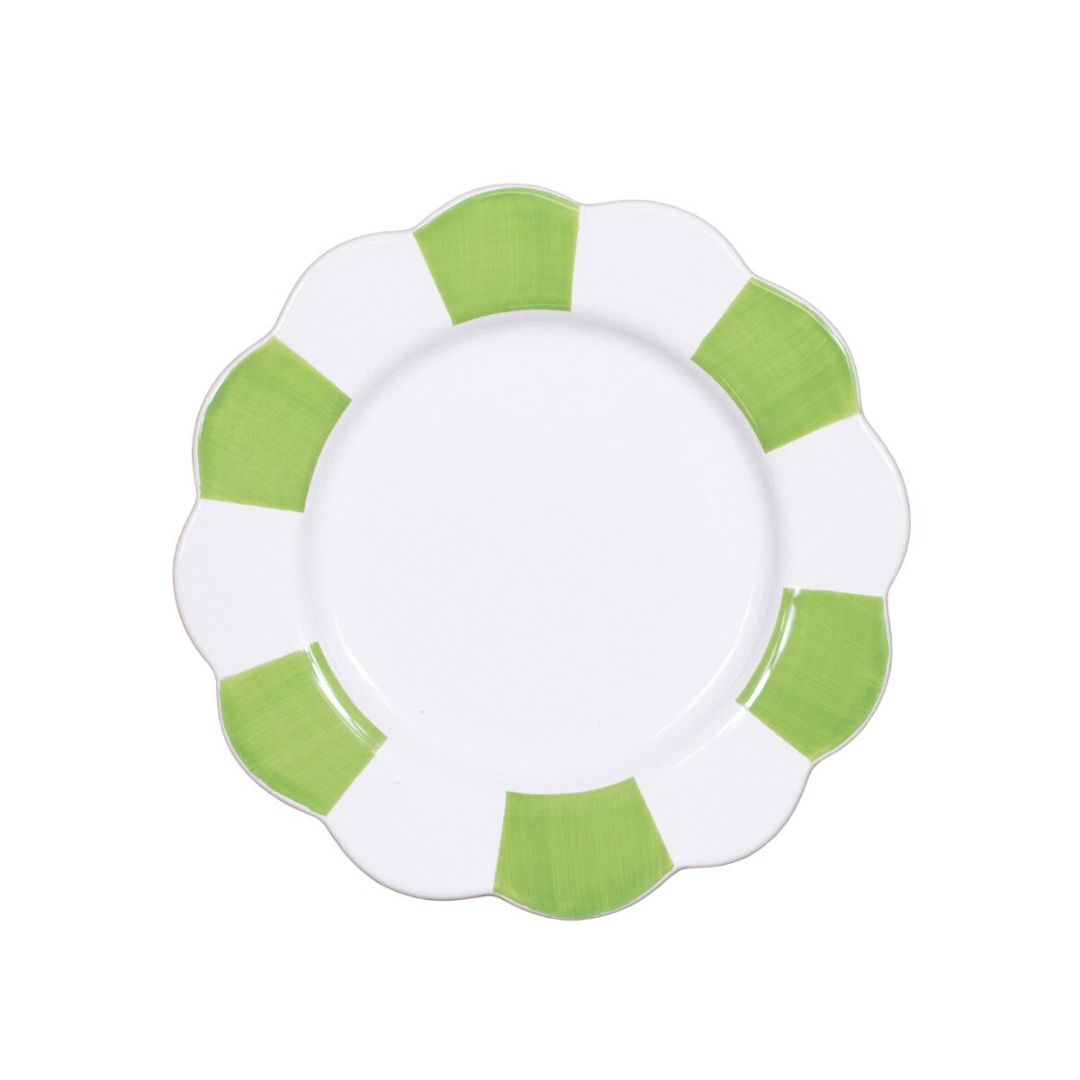 Royal Standard Scallop Plate White/Lime, 8"