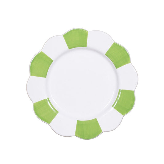 Royal Standard Scallop Plate White/Lime, 8"