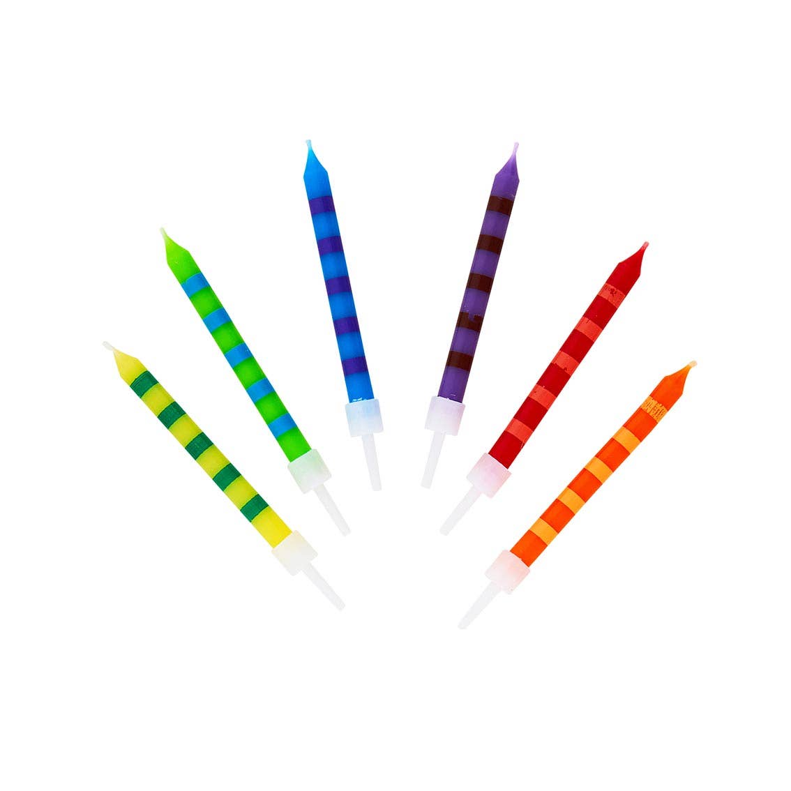 Talking Tables Striped Multicolor Candles - 24 Pack | Cake Candle |