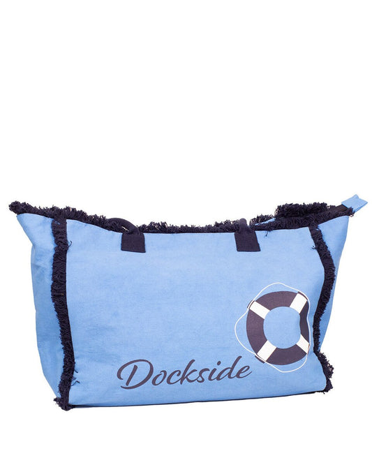 Royal Standard Dockside Fringe Tote (Palace Blue/Navy) 24x12