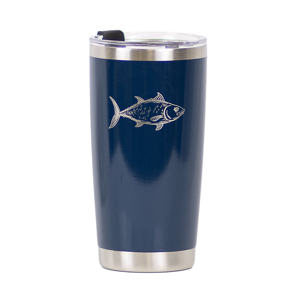 Royal Standard Fish Etched Navy Tumbler 20oz.