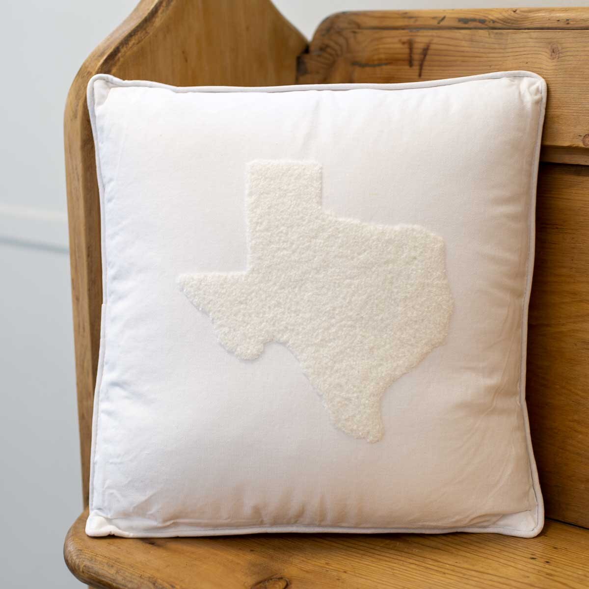 Royal Standard Texas Embroidered Pillow Soft White 16x16
