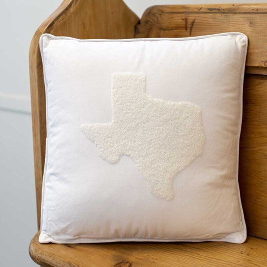 Royal Standard Texas Embroidered Pillow Soft White 16x16