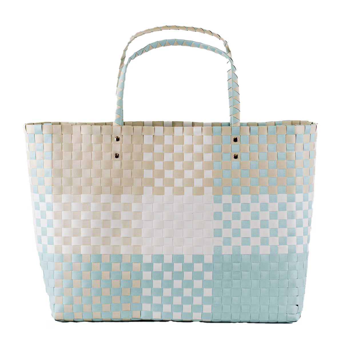 Royal Standard Heather Woven Beach Tote White/Shell Sky 17x14x5