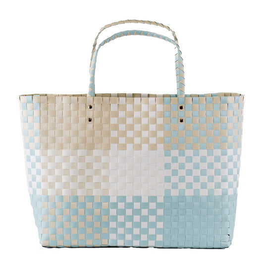 Royal Standard Heather Woven Beach Tote White/Shell Sky 17x14x5