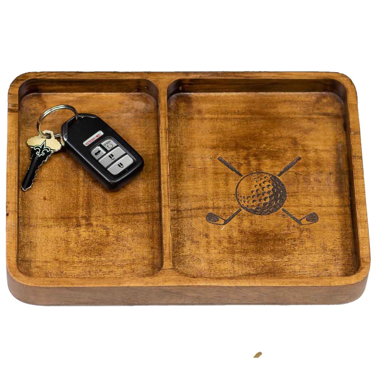 Royal Standard Golf Etched Wood Valet Tray Natural 10x7x1
