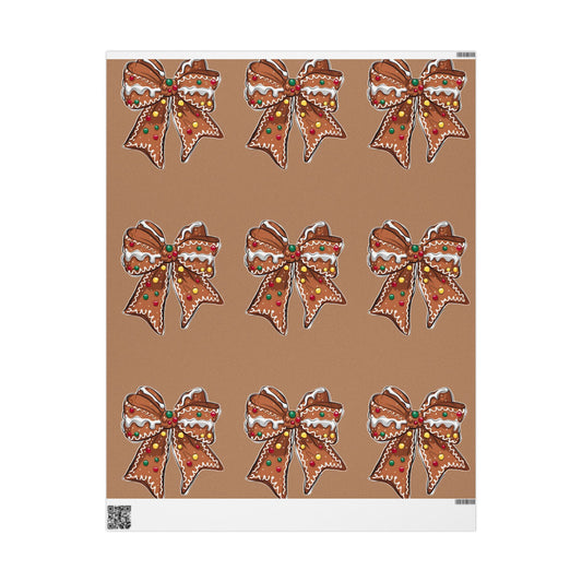 Gingerbread Bow Gift Wrapping Paper