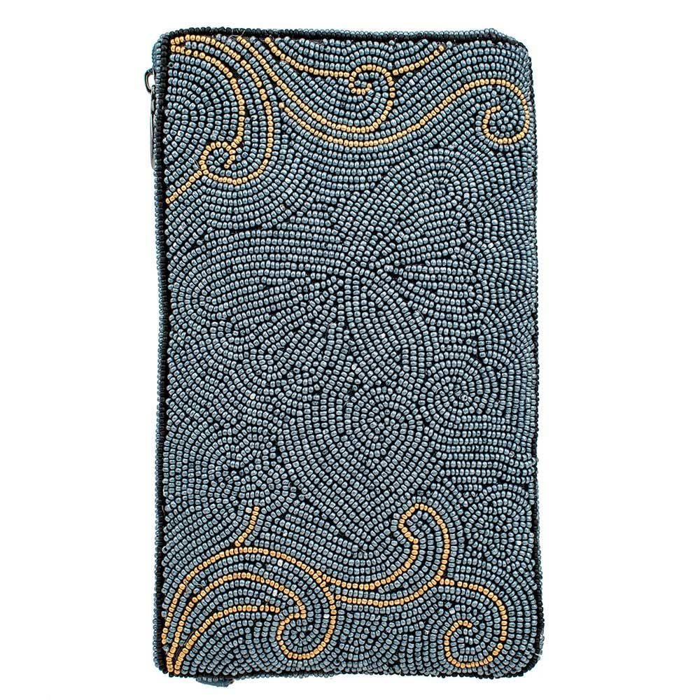 Mary Frances Mariposa Beaded Butterfly Blue Crossbody Phone Bag