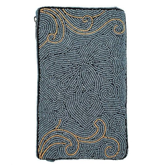 Mary Frances Mariposa Beaded Butterfly Blue Crossbody Phone Bag