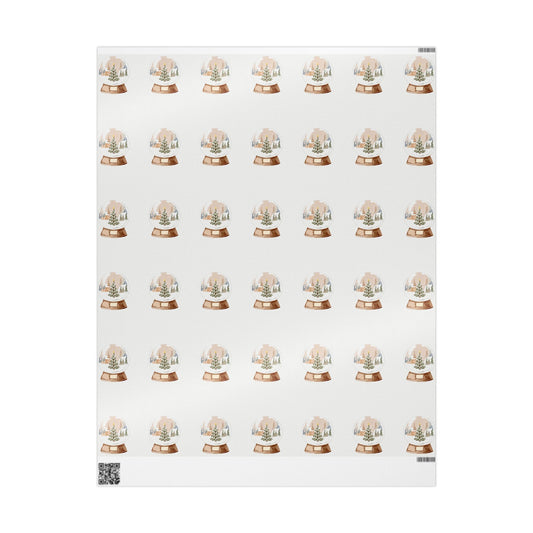 Silent Night Snow Globe Gift Wrapping Paper