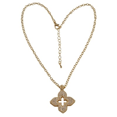 Jardin Pavé Clover Necklace 16"