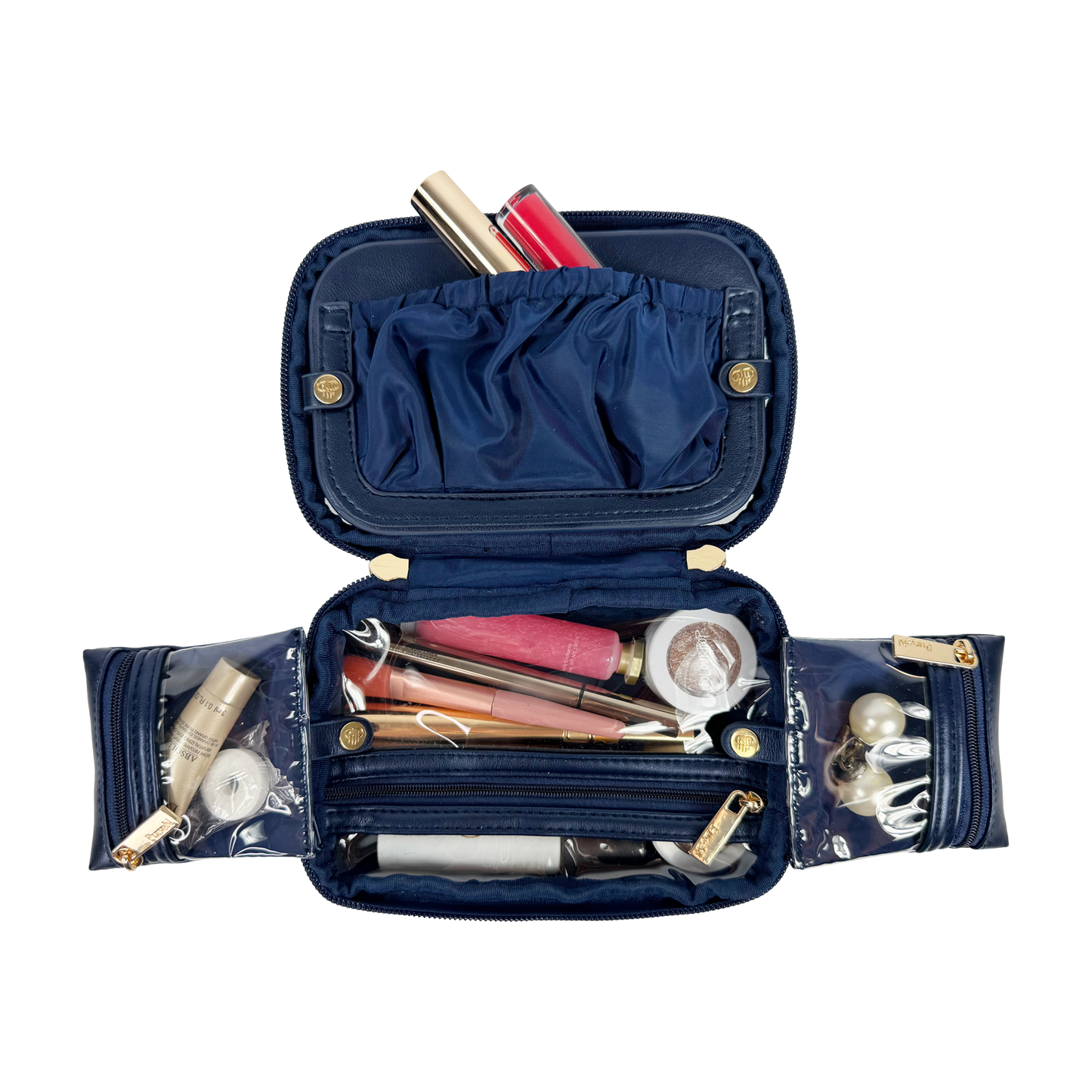 PurseN LITTMINI • Lighted Mirror Case • Navy Pearl