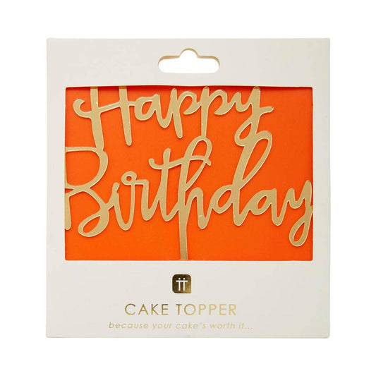 Talking Tables Gold Happy Birthday Cake Topper | Birthday Party |