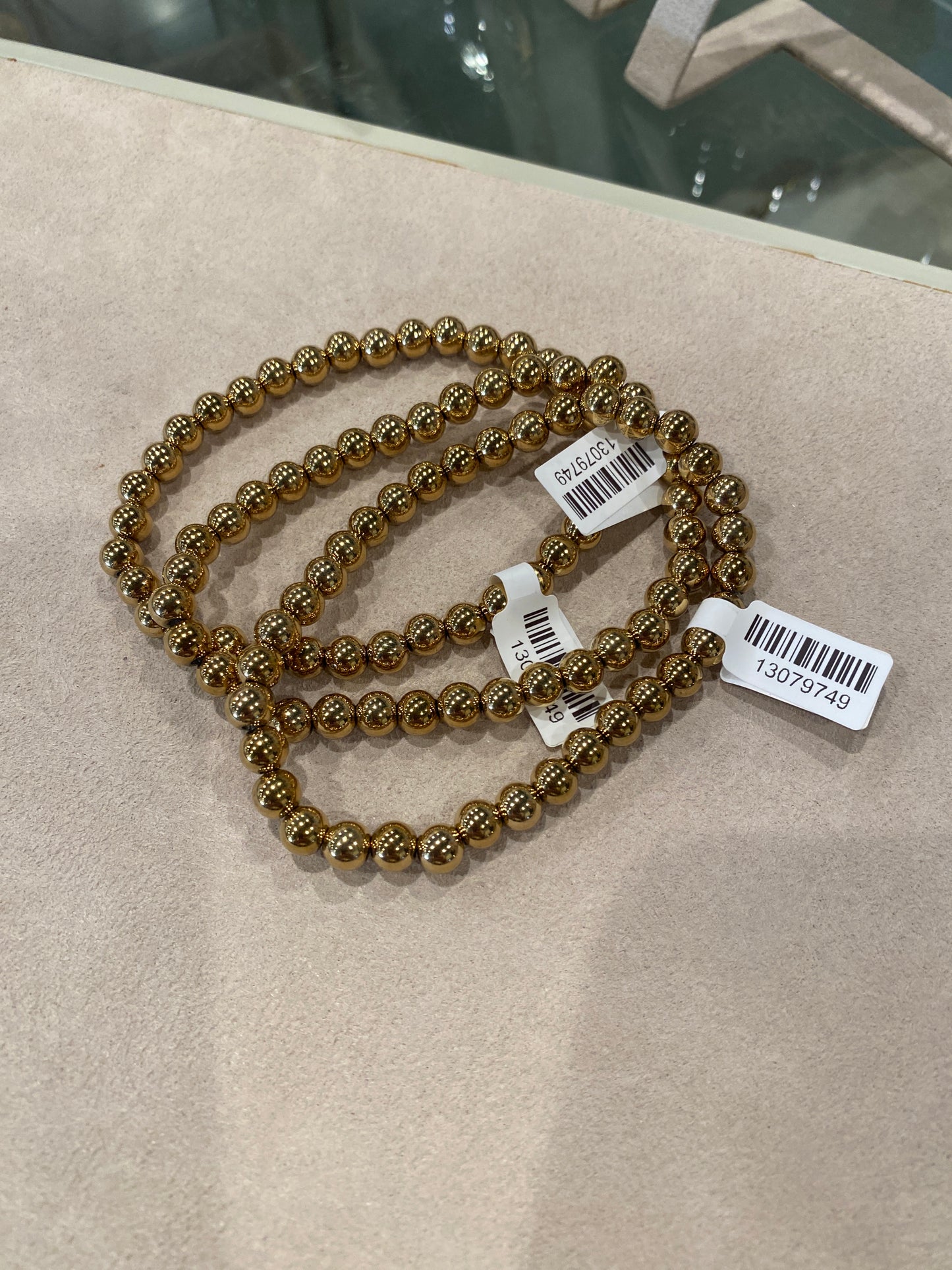 6mm Gold Beaded Stack Bracelet