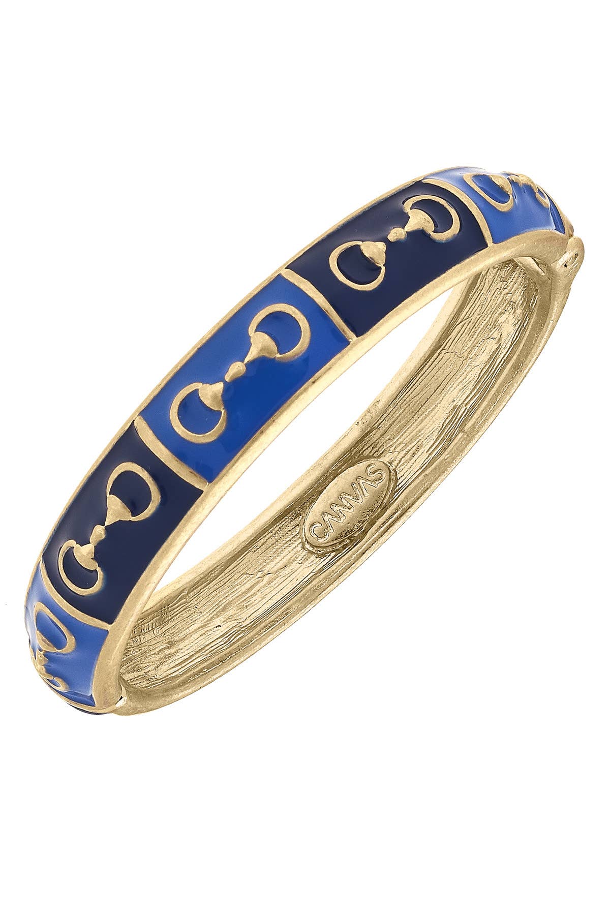 Canvas Style Percy Horsebit Sculpted Enamel Hinge Bangle