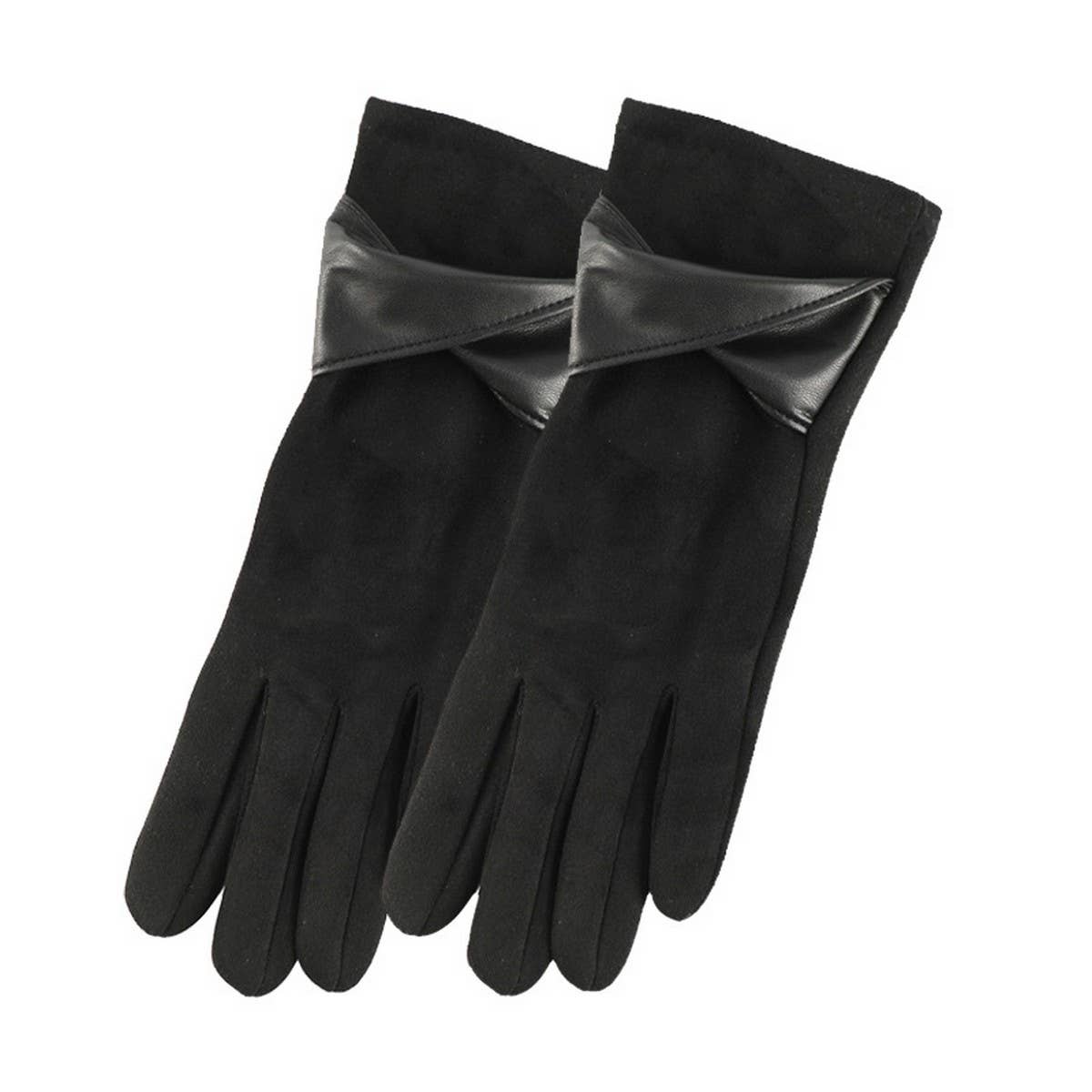 Bow Suede Gloves – Touchscreen Warm Winter