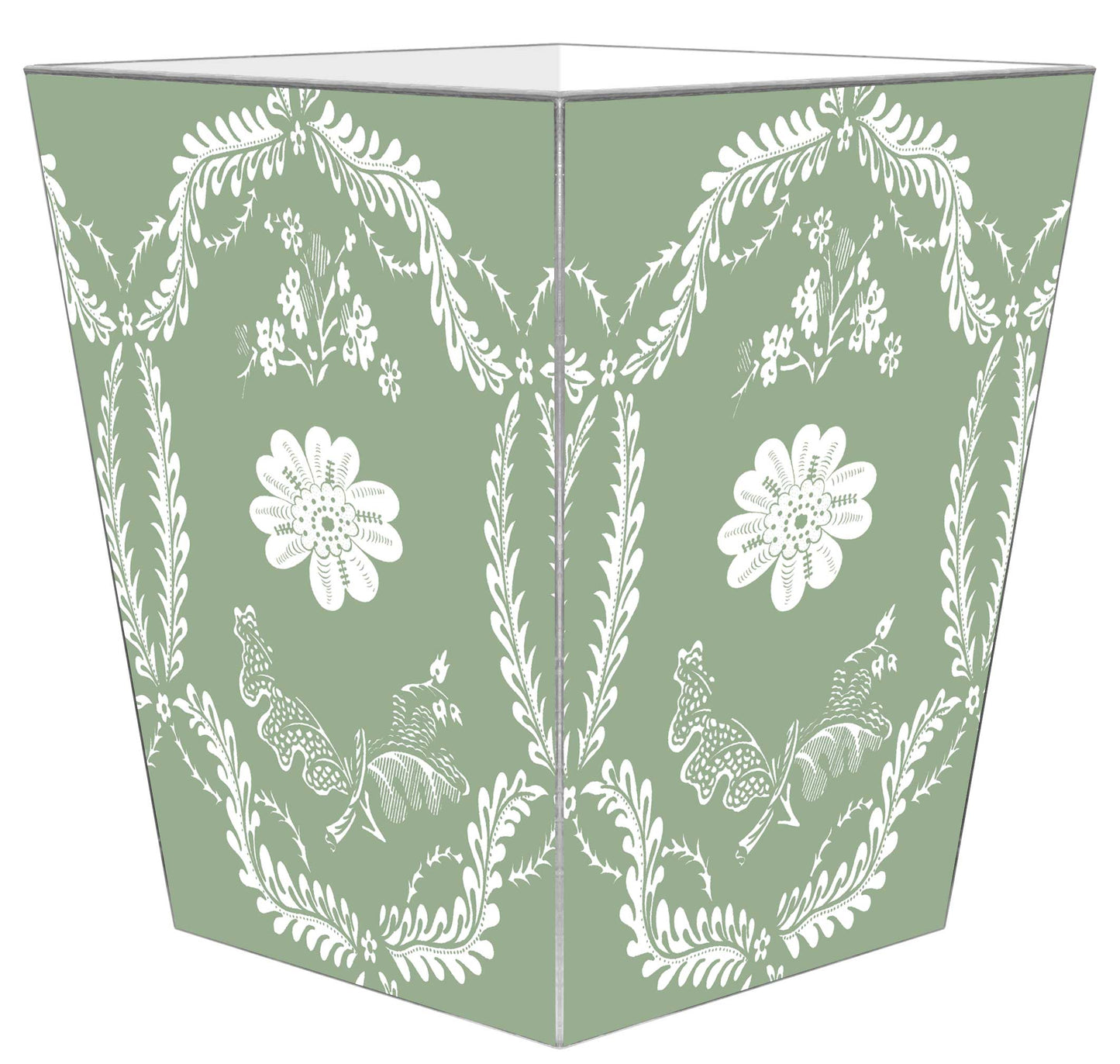 Marye-Kelley Sage Provencial Wastepaper Basket