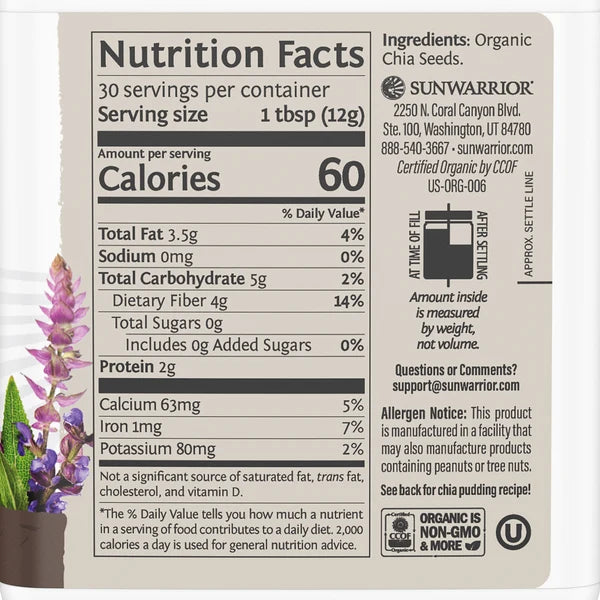 Sunwarrior Harvest Chia Seeds, 360gm