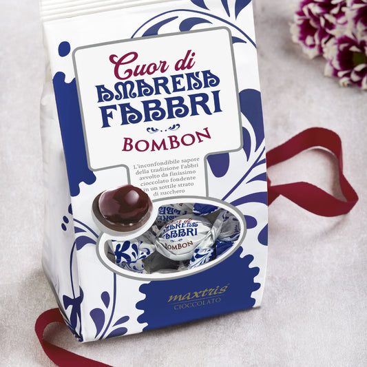 FABBRI Chocolate Covered Candied Amarena Cherries - Fabbri Cuor di
