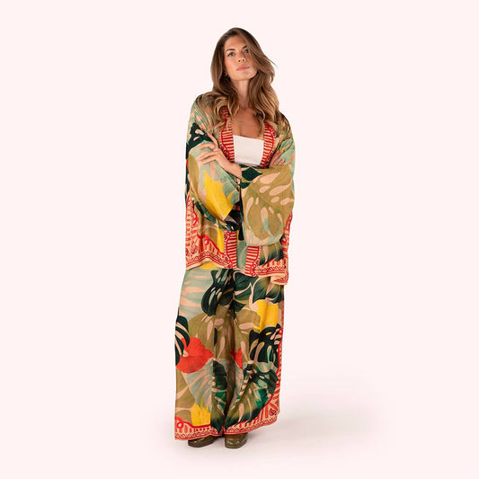 Kimono Jacket - Exotic Leaves, by Powder Designs