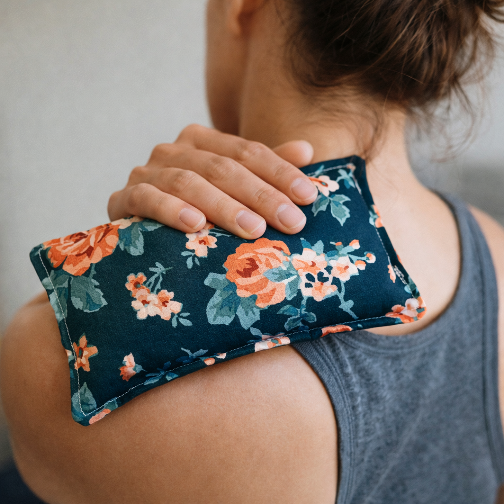 Reusable Hot/Cold Rice Pack - Green Floral