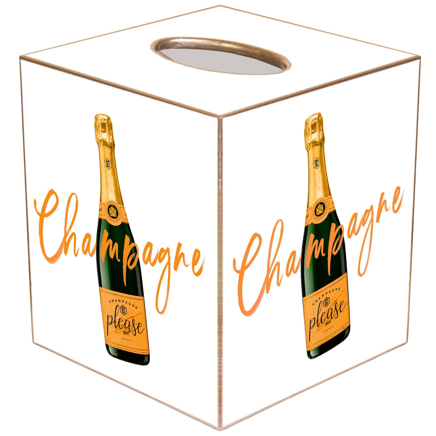 Marye-Kelley Champagne Please Tissue Box Cover
