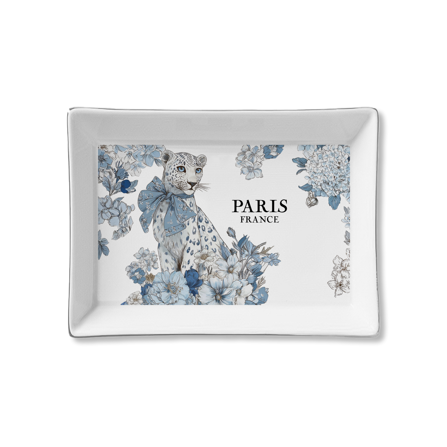 Toss Designs Ceramic Tray - Leopard Blue Paris
