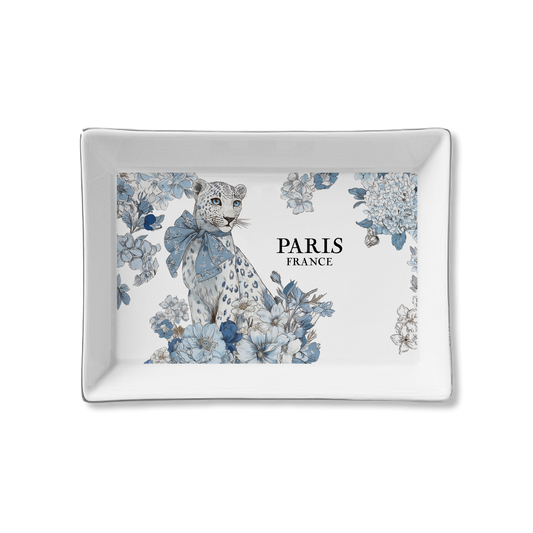 Toss Designs Ceramic Tray - Leopard Blue Paris