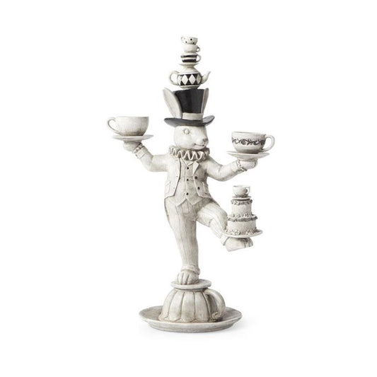 KK Grey & Black Bunny Balancing Teacups 24"
