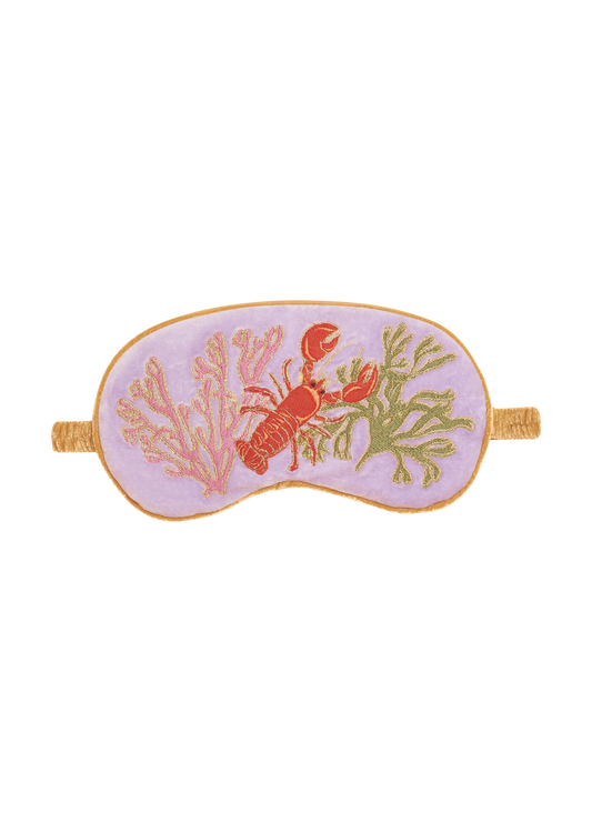 Luxury Lavender Velvet Eye Mask - Lobster Buddies, Lavender, by Powder Designs