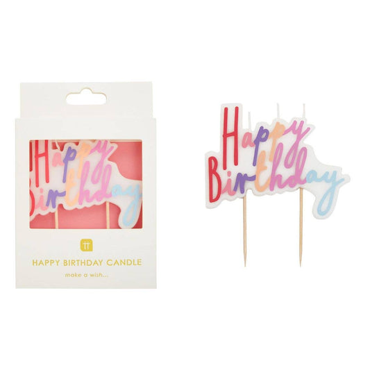 Talking Tables Pastel Happy Birthday Candle | Cake Candles |
