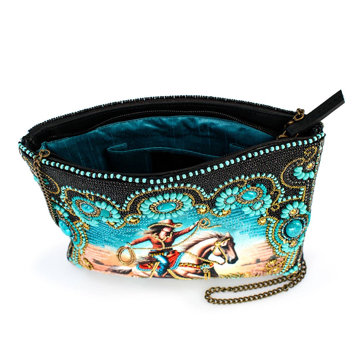 Mary Frances Cowgirl Beaded and Embroidered Western Crossbody Handbag