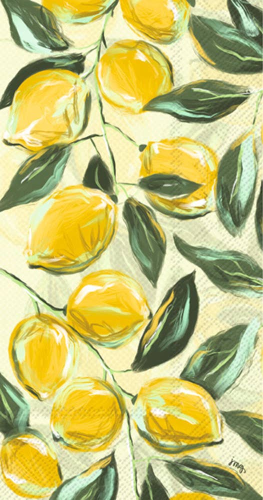 Boston International Painterly Lemons Guest Towels-16ct.