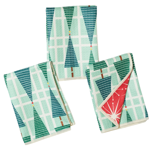 Once Again Home Mighty Mini Towel (Set of 3) Reversible - RJW Stripe Tree