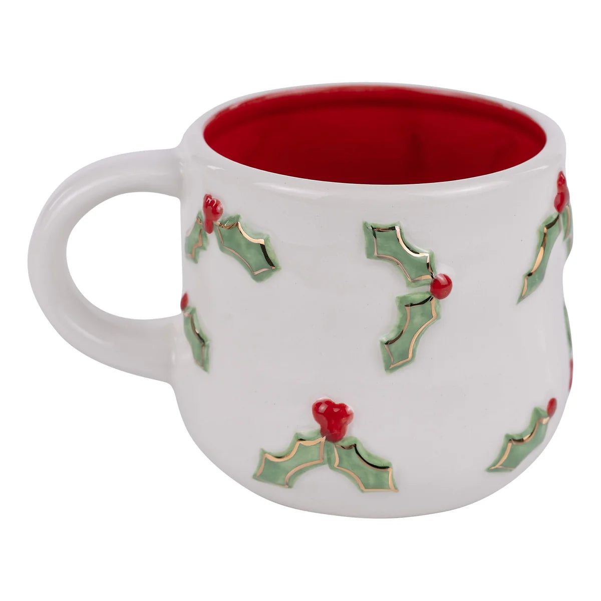 Glory Haus Holly Mug w/ Gold Embellishments