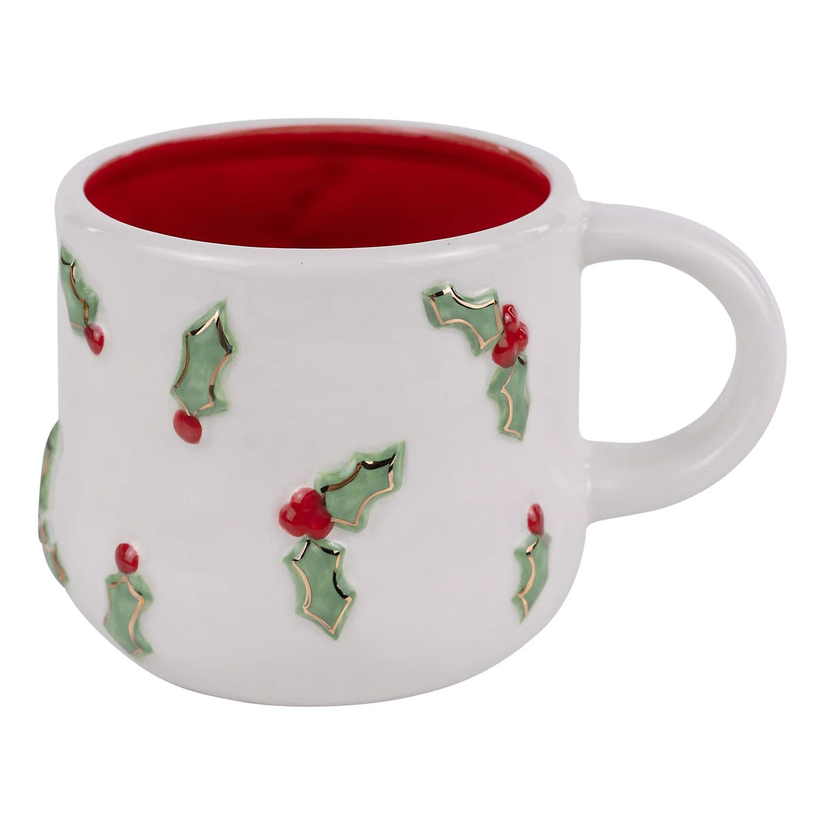 Glory Haus Holly Mug w/ Gold Embellishments