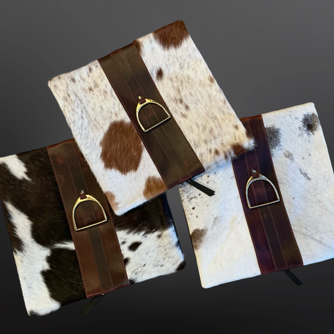 Equestrian English Stirrup Iron Cowhide Leather Pillow 