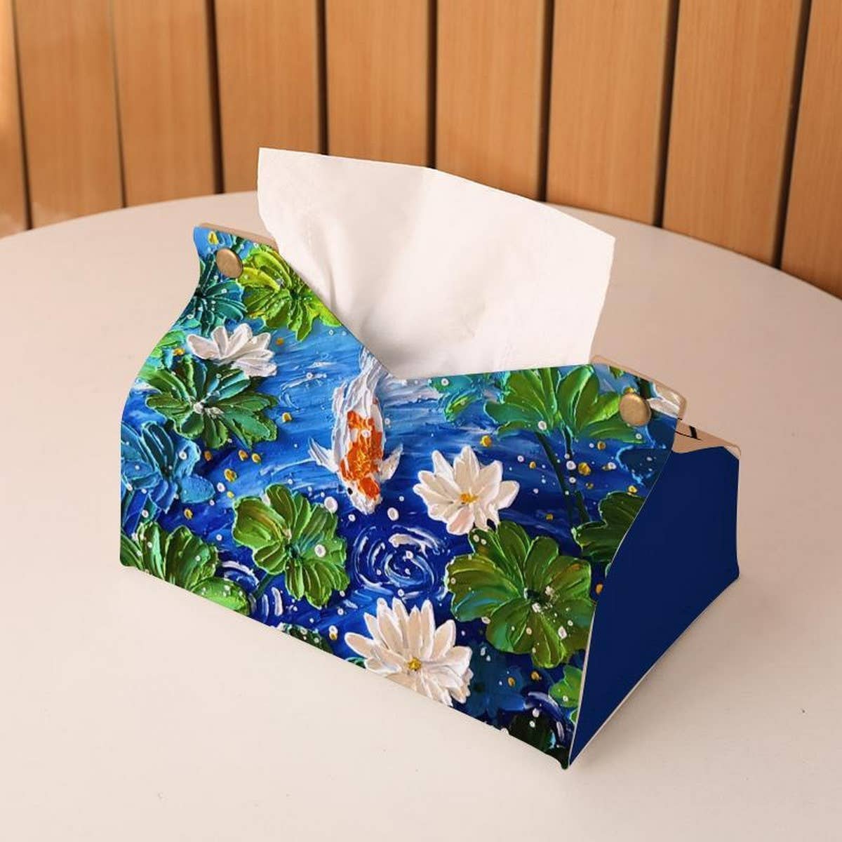 KOI LEATHER TISSUE BOX